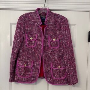 J. Crew Pink Tweed Blazer with Pockets